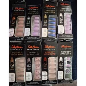 8 packages of Sally Hansen‎ Salon Effects Perfect Manicure 24 Nails